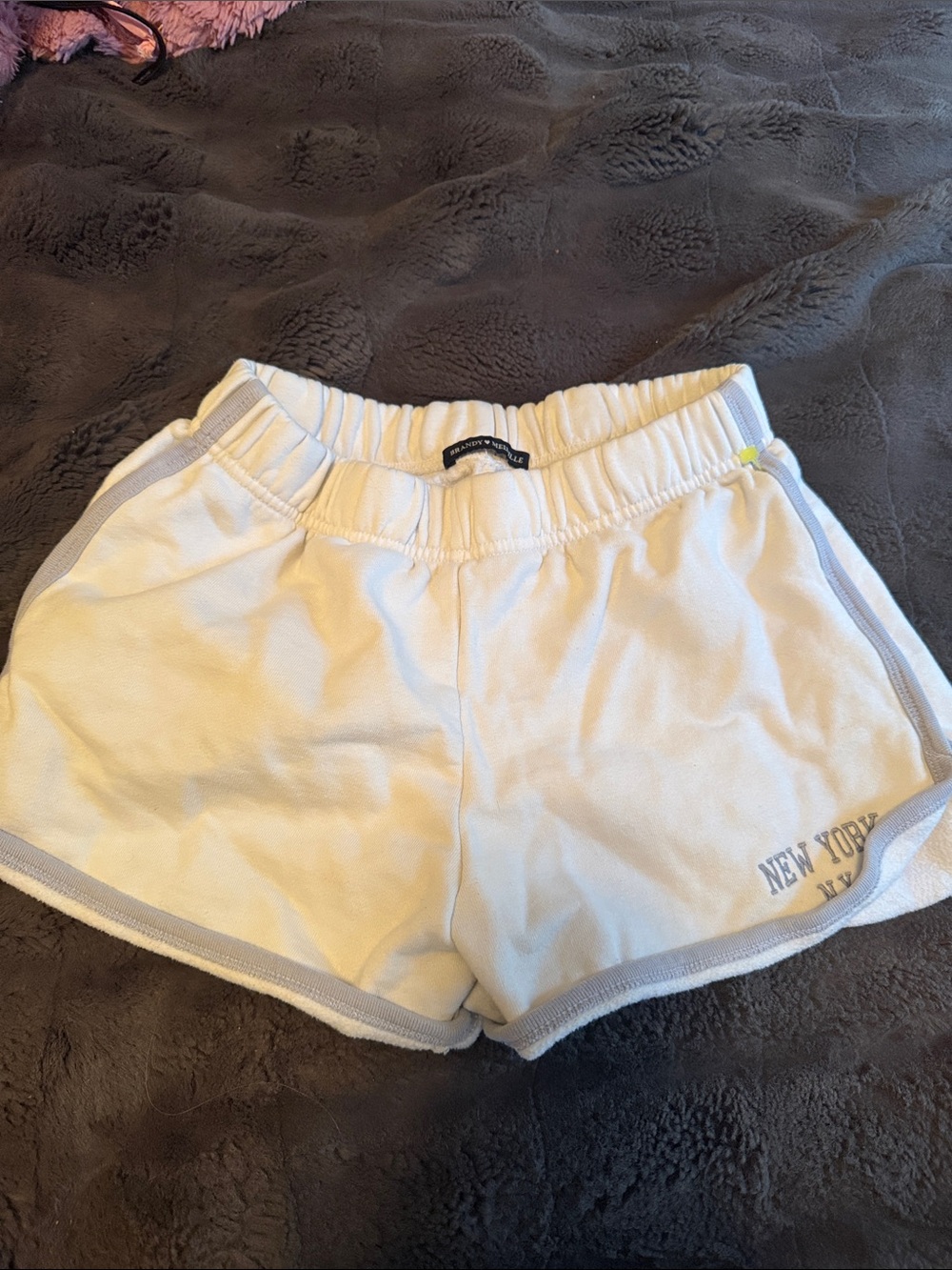 Brandy Melville White Athletic Shorts with Gray Trim